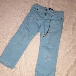 Girl lucky brand distressed capris size 7